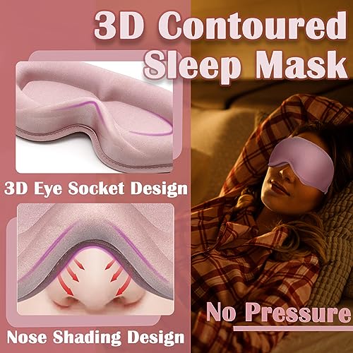 Gusonse Eyelash Extension Sleep Mask for Women - Light Blocking & Comfortable Contoured Eye Shade for Travel & Relaxation
