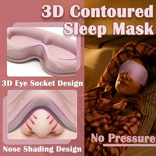 Sleep Mask for Women Eyelash Extension, Eye Mask for Lash Extensions No Pressure 3D Contoured Lash Extension Sleep Mask, Block Out Light Sleep Protector Eye Shade Cover for Travel Yoga Nap