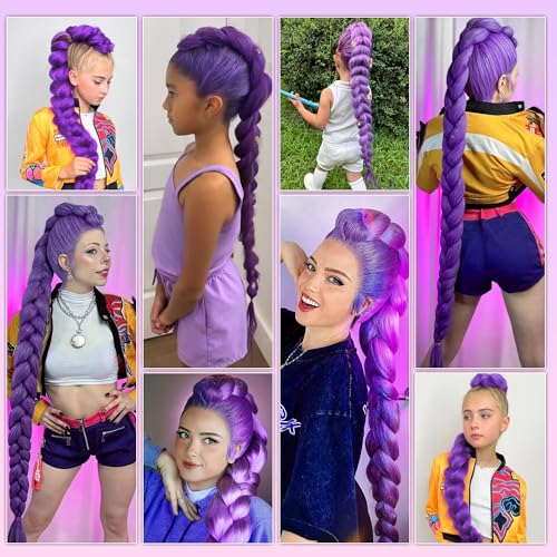 Purple Braiding Hair Extensions 26 Inch Pre-Stretched 2 Pack