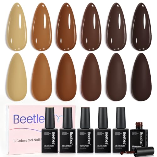 Beetles Brown Gel Polish Set - 6 Fall Colors
