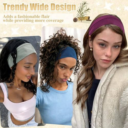 Non-Slip Elastic Headbands for Women - 6 Pack, Soft Cotton
