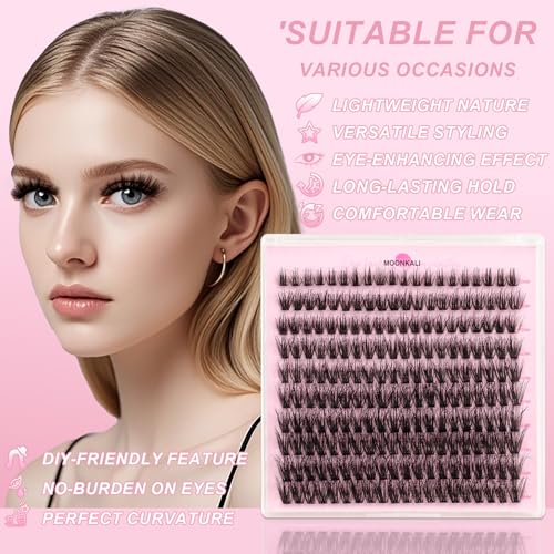 MOONKALI 60D Cluster Eyelash Extensions - D Curly 10-18MM