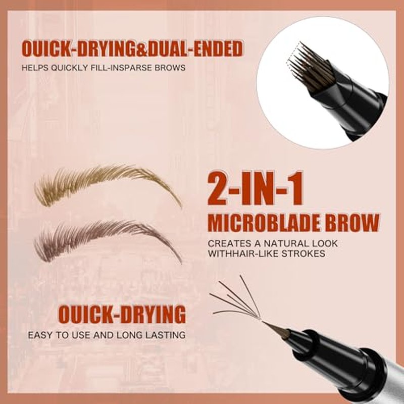 4D Double-Ended Eyebrow Pen - Waterproof Brow Tint in Dark Brown