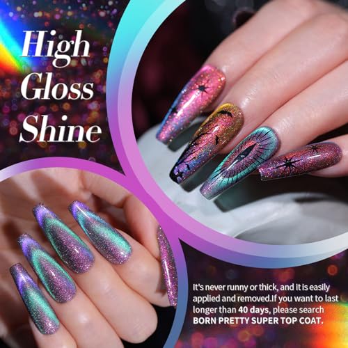 Born Pretty 9D Cat Eye Magnetic Gel Nail Polish Set with Magnet - 6 Pcs