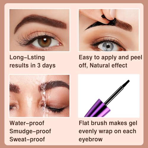 Peel-Off Eyebrow Gel - Waterproof Tint for All Skin Types