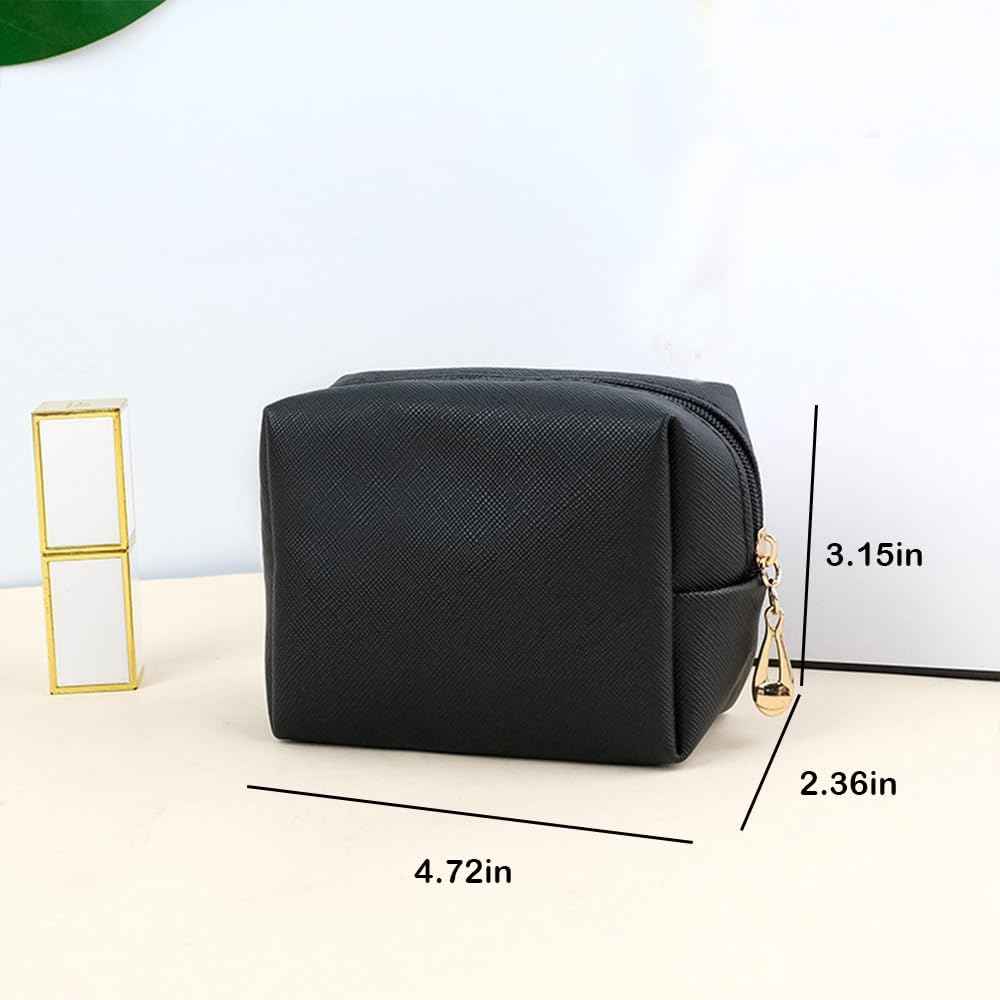 FFpaw Small Makeup Bag for Women, Mini Cosmetic Bag Capacity Travel Toiletry Bag Pouch for Purse Waterproof Small Makeup Organizer Bag Cute Makeup Brushes Storage Bag