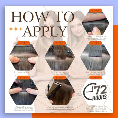 Full Shine Tape In Hair Extensions Human Hair 18 Inch 50G