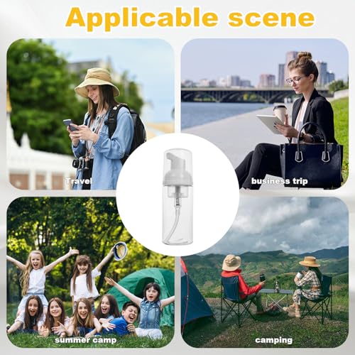 2oz Travel Foam Pump Bottles, 4-Pack Refillable Dispenser