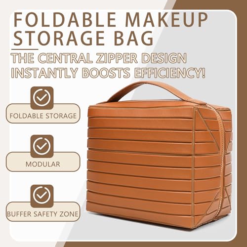 3D Striped Makeup Bag Large Capacity Cosmetic Organizer