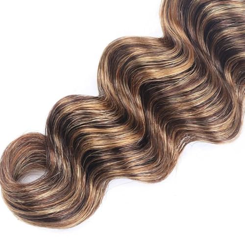 Highlight Bundles P427 Human Hair Deep Wave Ombre Brown 18-22 Inch - #4/27DP