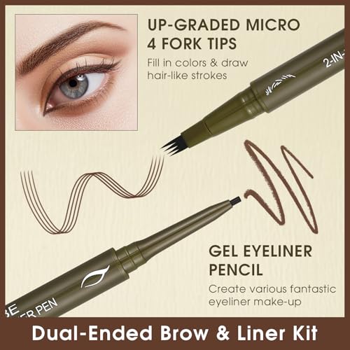 UCANBE Dual-Ended Eyebrow Pen & Gel Eyeliner Pencil