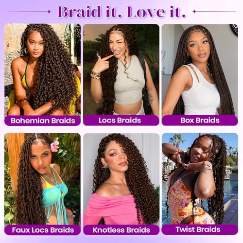 Smabuity Boho Deep Wave Human Hair for Braiding 14" Natural Black
