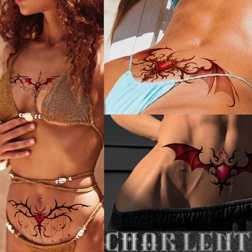 CHARLENT 24 Pc Sexy Temporary Tattoos for Women