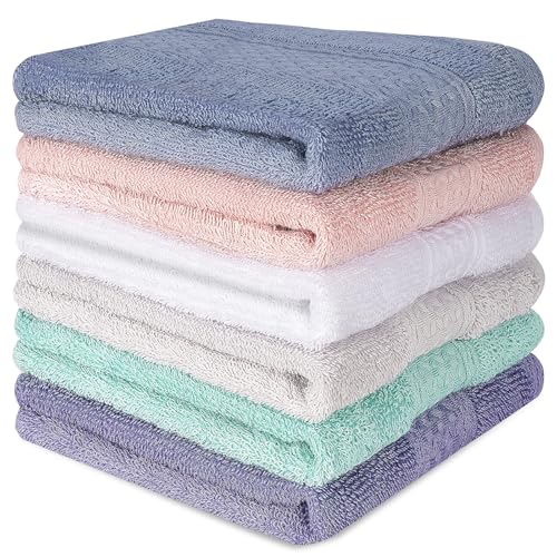 100% Cotton Washcloth 6-Pack, 13x13 Inch