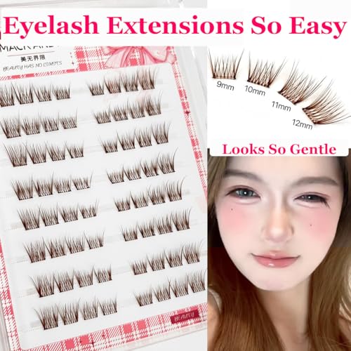 Brown Self-Adhesive Eyelash Clusters 9-12mm, 64 Pack