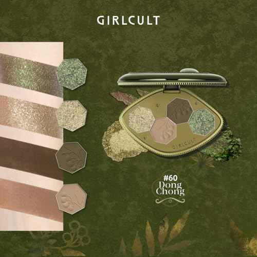 GIRLCULT 4-Color Eyeshadow Palette ? Pigmented Makeup Palette with Matte & Shimmer Finishes, Long-Lasting & Blendable, Built-in Mirror, Ideal for Natural Eye Looks or Smoky Eye Kit #60