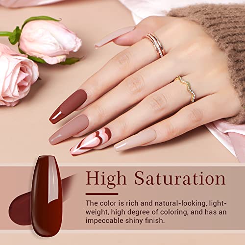 AZUREBEAUTY 4 Colors Dip Powder Nail Kit with Coffe Brown Variant, Salon-Quality Manicure Set