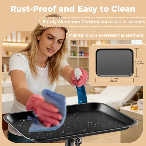 Adjustable Rolling Salon Tray on Wheels for Hair & Lash