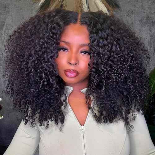 west kiss Curly Wigs Human Hair 5x7 Closure Wig Ready To Go Glueless Wigs Human Hair Pre Plucked Pre Cut Lace Front Wig For Black Women 18 Inch