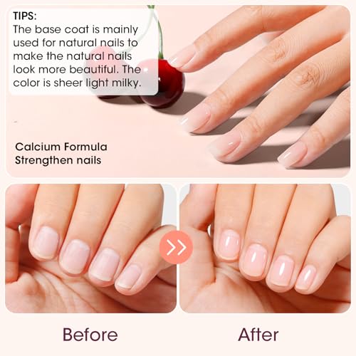 GELLEN Clear Nail Polish Base Coat | Quick Air-Dry, Calcium-Strengthened