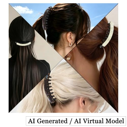 2PCS Large Banana Hair Clips for Women - Non-Slip Ponytail Holders