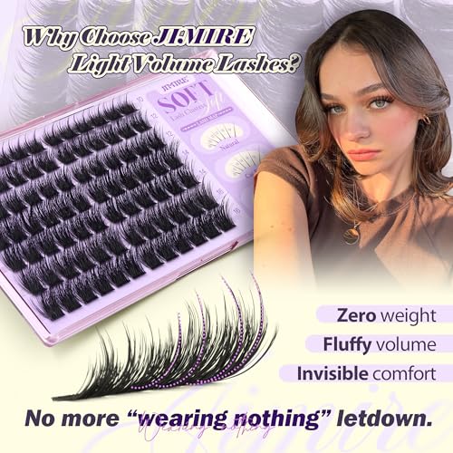 JIMIRE Fluffy Lash Clusters 10-16MM Wispy Eyelash Extensions
