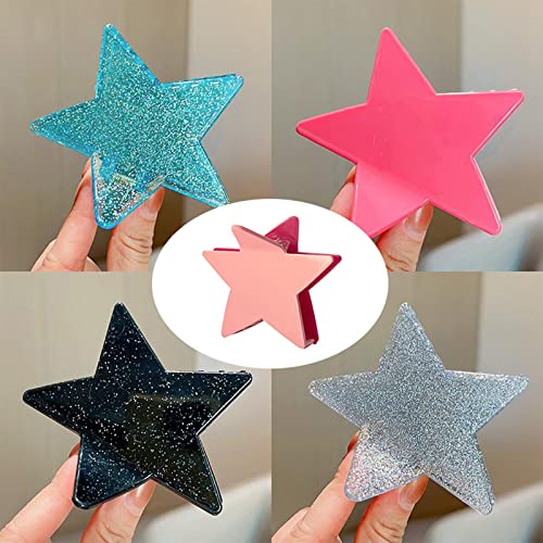 papasgix Star Shining Hair Clip, Metal Hair Clip for Women Girls, Hair Accessories Decoration for Women Girls, Black (1 Count)