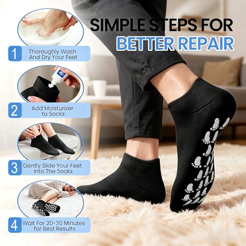 Silicone Moisturizing Socks for Dry Cracked Feet - Size 12