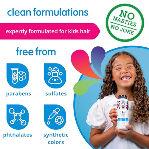 SO COZY 3 in 1 Kids Shampoo + Conditioner + Body Wash (16 Fl Oz) Gentle,Hydrating Hair & Body Cleanser with Keratin,Vitamin B5,& Kiwi Extract,Paraben-& Sulfate-Free,(Pack of 2)