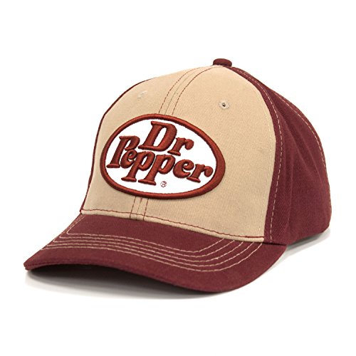 Tee Luv Dr Pepper Baseball Cap - Maroon Beige Cotton Hat