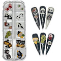 Set 24Pcs 3D Acrylic Halloween Character Nail Art Charms Handmade by Acrylic Powder For Nails (Set Halloween 24Pcs)