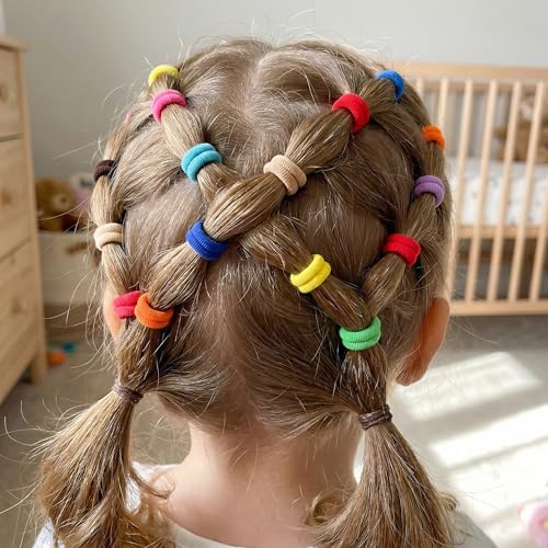400Pc Baby Hair Ties - Soft Elastic Cotton Ponytail Holders