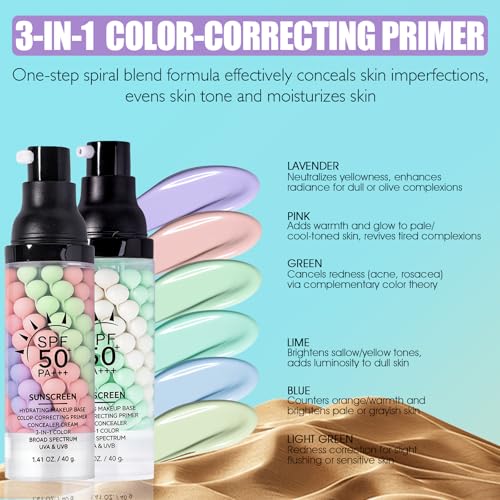 3-in-1 SPF 50 Primer Sunscreen with Color Correcting & Moisturizing