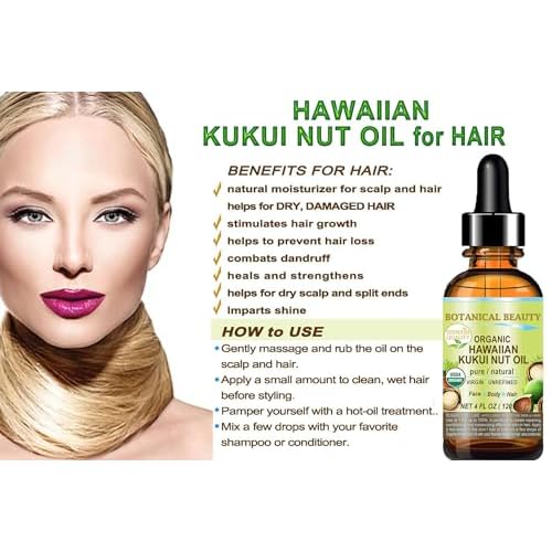 Botanical Beauty Certified Organic KUKUI NUT OIL 100% Pure Natural Virgin Unrefined Cold-Pressed Carrier Oil for Face, Skin, Body, Hair, Lip, Nails. Rich in Vitamin E (0.5 Fl Oz)