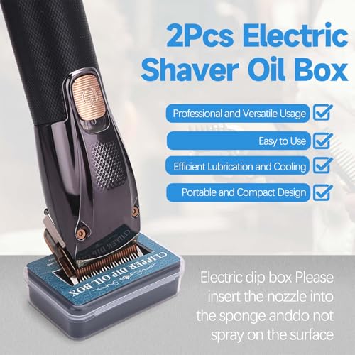 2Pcs Electric Shaver Oil Box ? Professional Hair Trimmer Lubricant Sponge for Home, Salon & Barber Use ? Portable Clipper Dip Oil Box for Hair Styling