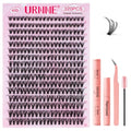 Lash Extension Kit, 320Pcs Lash Clusters, 40D Lash Clusters Kit, 9-16 mm Individual Cluster Eyelash Extensions with Lash Bond and Seal, Remover, Lash Tweezer DIY Lash Extensions at Home