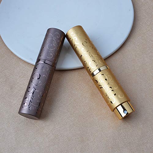 Travel Size 8ml Perfume Atomizer Bottles - 2PCS Gold & Brown