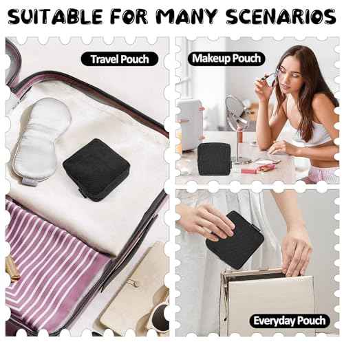 MAGEFY Small Makeup Bag for Purse Mini Cosmetics Bag Corduroy Cute Cosmetic Pouch for Women with Slip-in Pockets