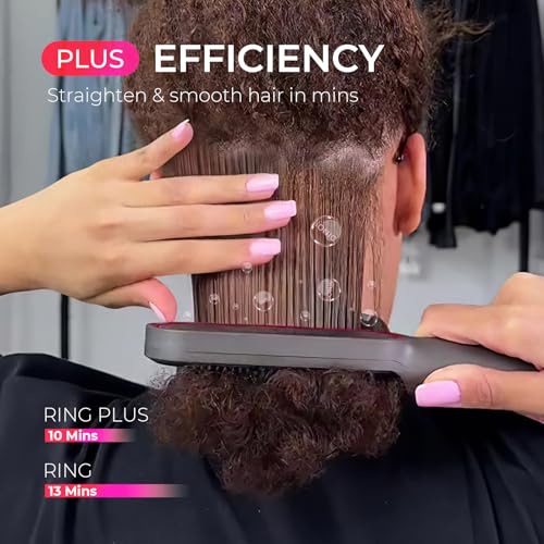 TYMO Ring Plus Ionic Hair Straightener Brush - Titanium Ceramic