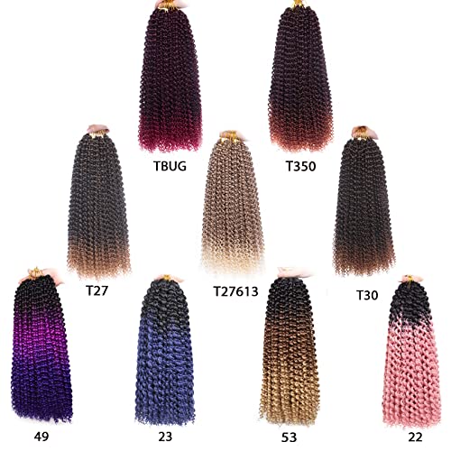 Xtrend 18 Inch Ombre Pink Passion Twist Hair Water Wave Crochet Braiding Hair 2 Packs Butterfly Locs Crochet Hair Synthetic Hair Extensions Crochet Braids hair