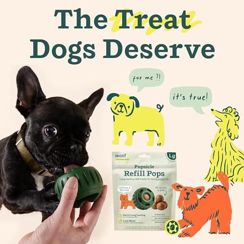 WOOF Pupsicle Refill Pops, Delicious Long Lasting Dog Treats, Refills for The Pupsicle, Pre-Made Dog Treats for Dogs, Natural Ingredients, Low-Mess Chicken Pet Treats - Large Pops - 7 Count - 2 Pack