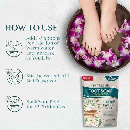 Foot Soak Epsom Salt with Tea Tree Oil 2 LB - Epsom Salt with Essential Oils for Healthy Toenails, Soothing Relief, Callus Softening - Pedicure Therapy for Soft, Rejuvenated Feet