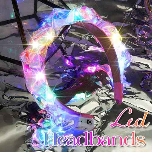 CAKURE Light Up Headbands Led Headband Glow Costume Hair Accessories for Women and Girls