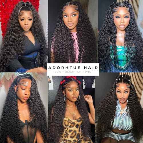 32 Inch Water Wave 13x6 HD Lace Front Wigs Human Hair Pre Plucked 200 Density Deep Part Curly Wig for Women Water Wave Frontal Wigs Human Hair