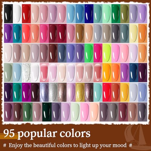 JODSONE Gel Nail Polish Kit 95 Colors with Base & Top Coats for Manicure