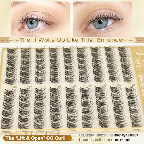 Mavphnee 8mm Lash Clusters Natural Clear Band CC Curl 108PCS (Natural)