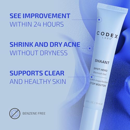 Codex Labs Shaant Spot Hero ? Clinically Tested 5% Sulfur Acne Spot Treatment | Shrinks Breakouts Without Over-Drying | For Sensitive, Blemish-Prone Skin | 0.5 oz