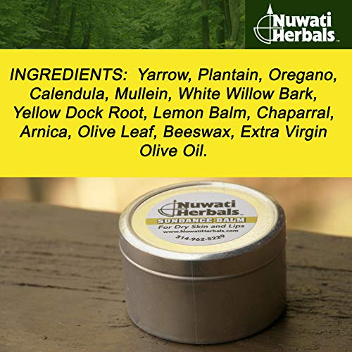 Nuwati Herbals Healing Balm for Severely Dry Skin Sundance Balm - Softens Rough, Dry, Damaged Skin, Lips, and Cuticles - For Elbows, Heels, Hands, and Lips, Made in the USA, 4 Ounces