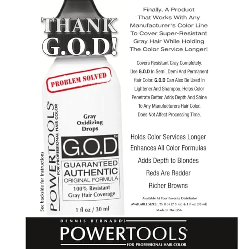 GOD Gray Hair Coverage Drops - 1 FL OZ (Pack of 3)