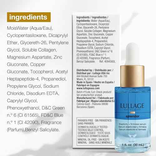 LULLAGE Splendor Elasticity & Firmness Moisturizing Face Serum for Women - Fast Absorbing Day & Night Hydrating Serum with Oxygen & Marine Collagen - 1 Fl. Oz Bottle